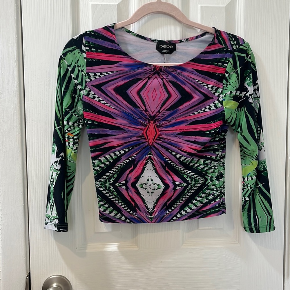 Colorful and bright Bebe top